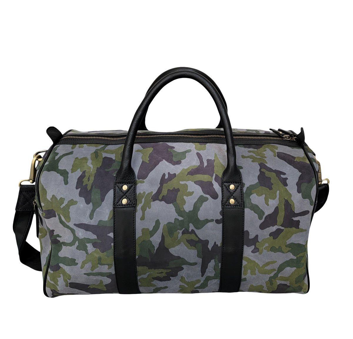 Camouflage Suede Weekender Bag FH Wadsworth